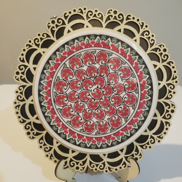 Ceramic in carved wood - Picture 4 of 5